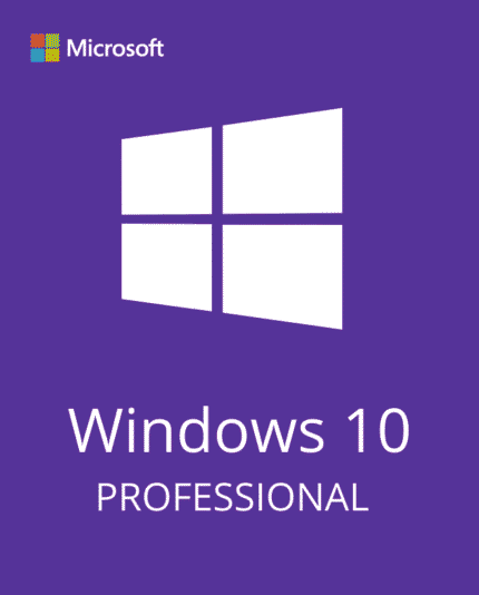 Product graphic for a Windows 10 Professional activation key, featuring the official Windows 10 logo.