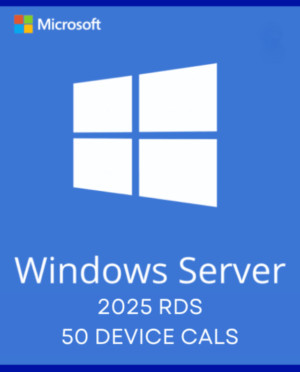 Official Microsoft Windows Server 2025 Remote Desktop Services 50 Device CALs digital license logo