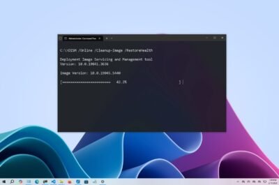 Command prompt window showing DISM command to convert Windows Server evaluation