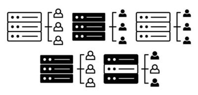 Server rack and network nodes icon representing Remote Desktop Services CALs
