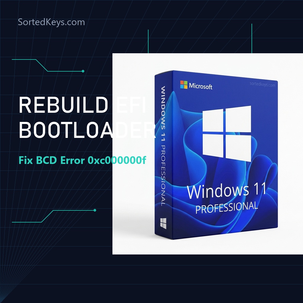 How to rebuild the Windows EFI bootloader partition and fix BCD boot error 0xc000000f